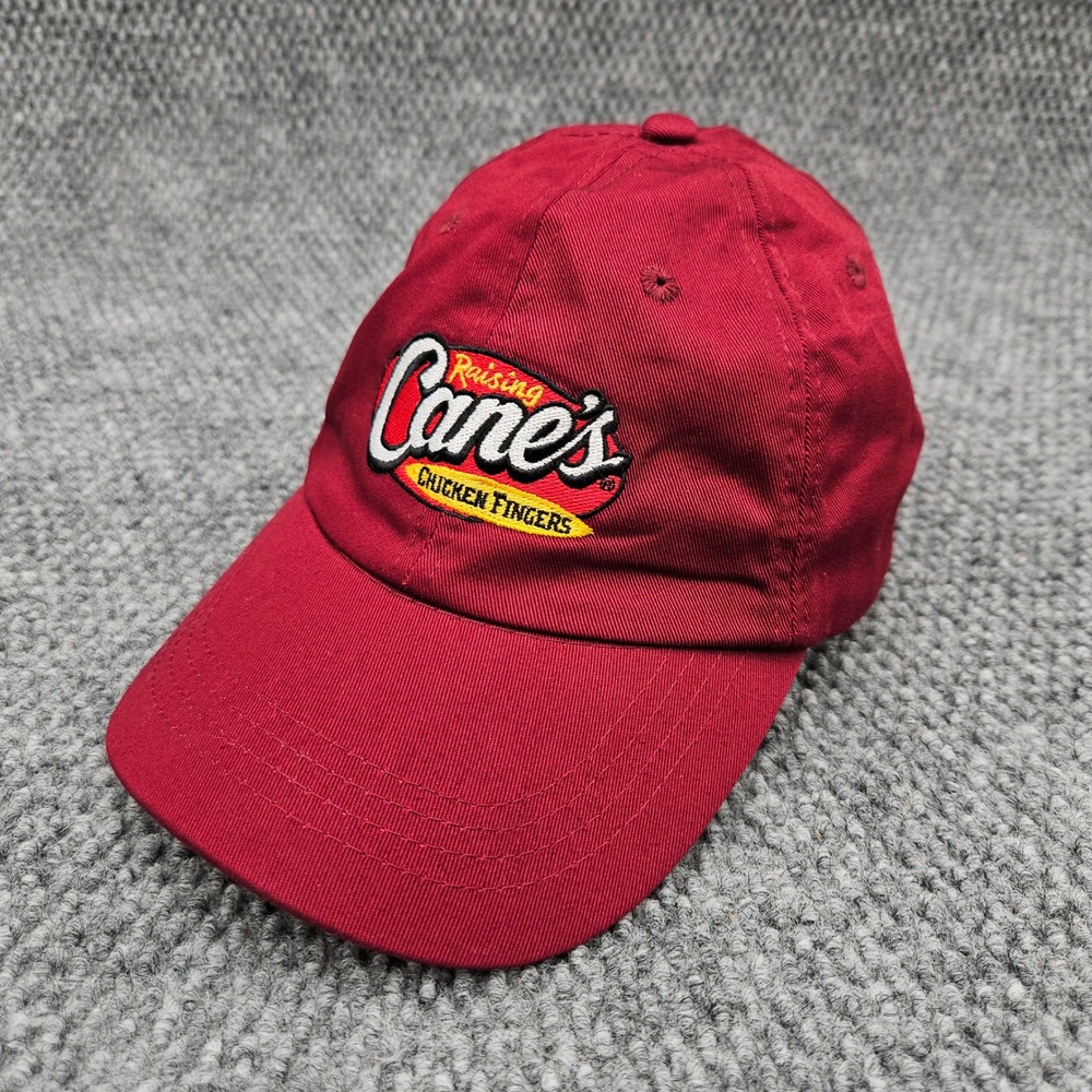 Raising Cane's Maroon Red Strapback Hat‎ Ball Cap Employee Team Uniform One Love